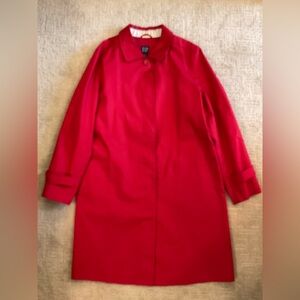 ♦️🌹 Vintage Y2K GAP Red Statement Trench Coat XXL EUC Bold Minimalist Chic